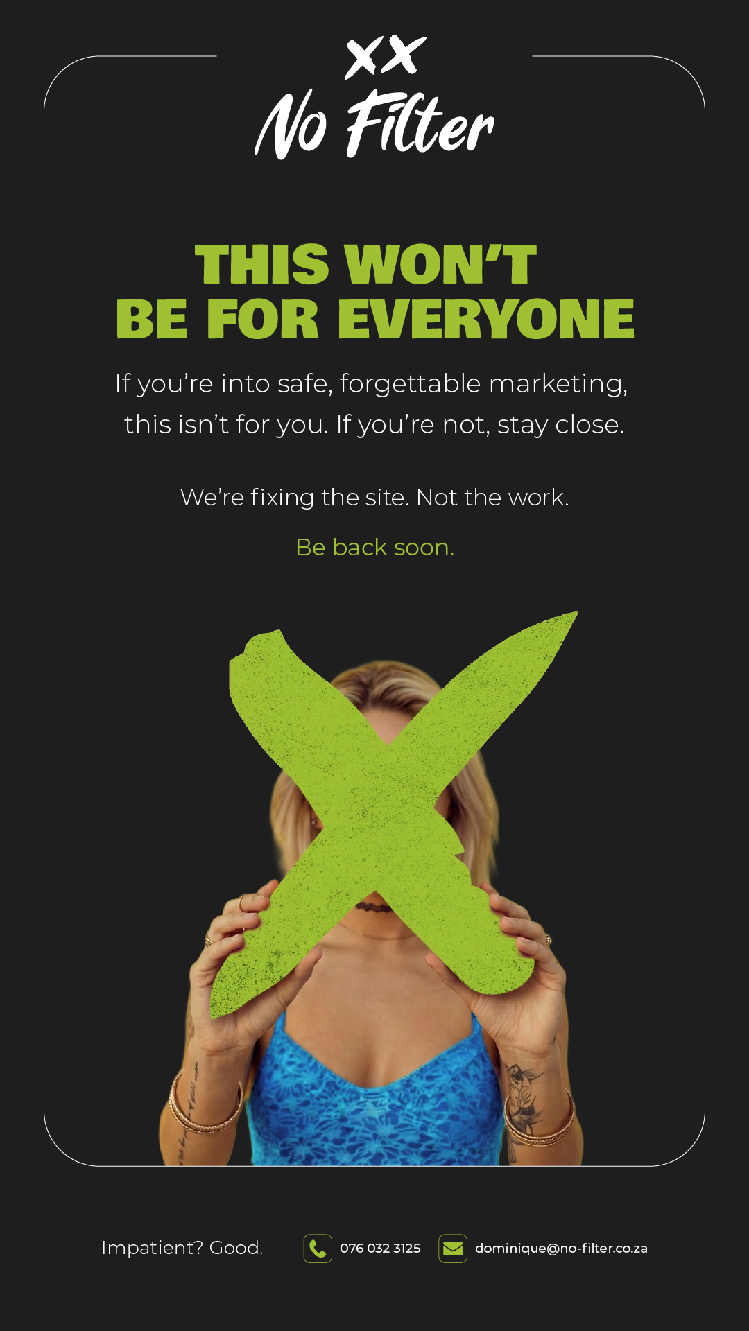 No Filter Landing Page Mobile